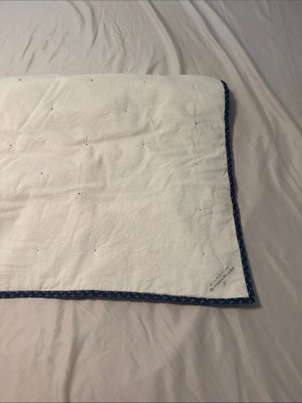 Handmade Star Patchwork Quilt - Burgundy, Cream, Mustard & Blue